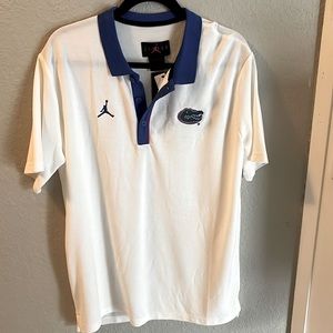 Mens Jordan Florida Gators white football team issue polo